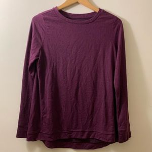 Loft Long Sleeve Eggplant Purple Tee, Size L